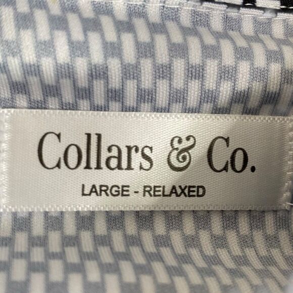 Collars & Co Polo Shirt Mens Large Relaxed Black Vantage Dress Collar Golf NEW - Picture 3 of 8